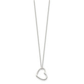Sterling Silver Heart 14 IN With 2 In EXT Necklace